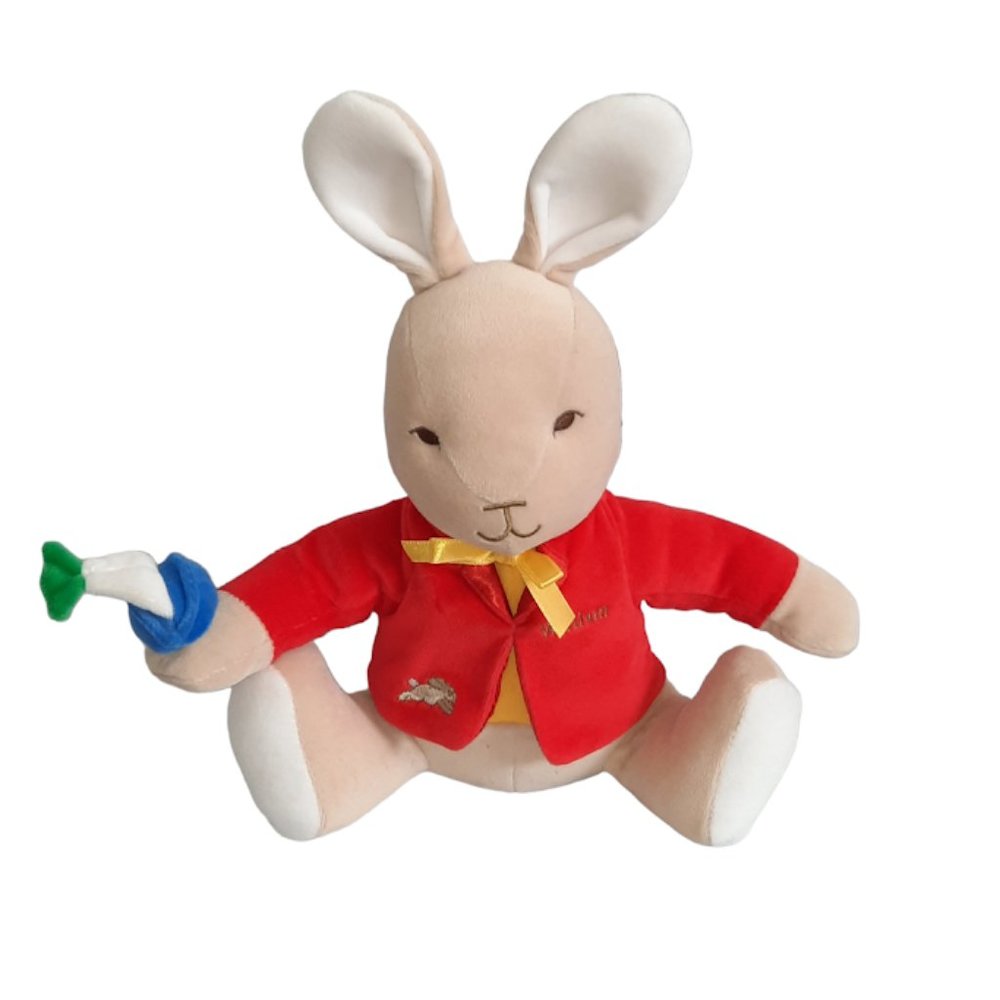 2001 Royal Doulton Bunnykins William Easter Bunny Rabbit Rattle Plush Toy 12"